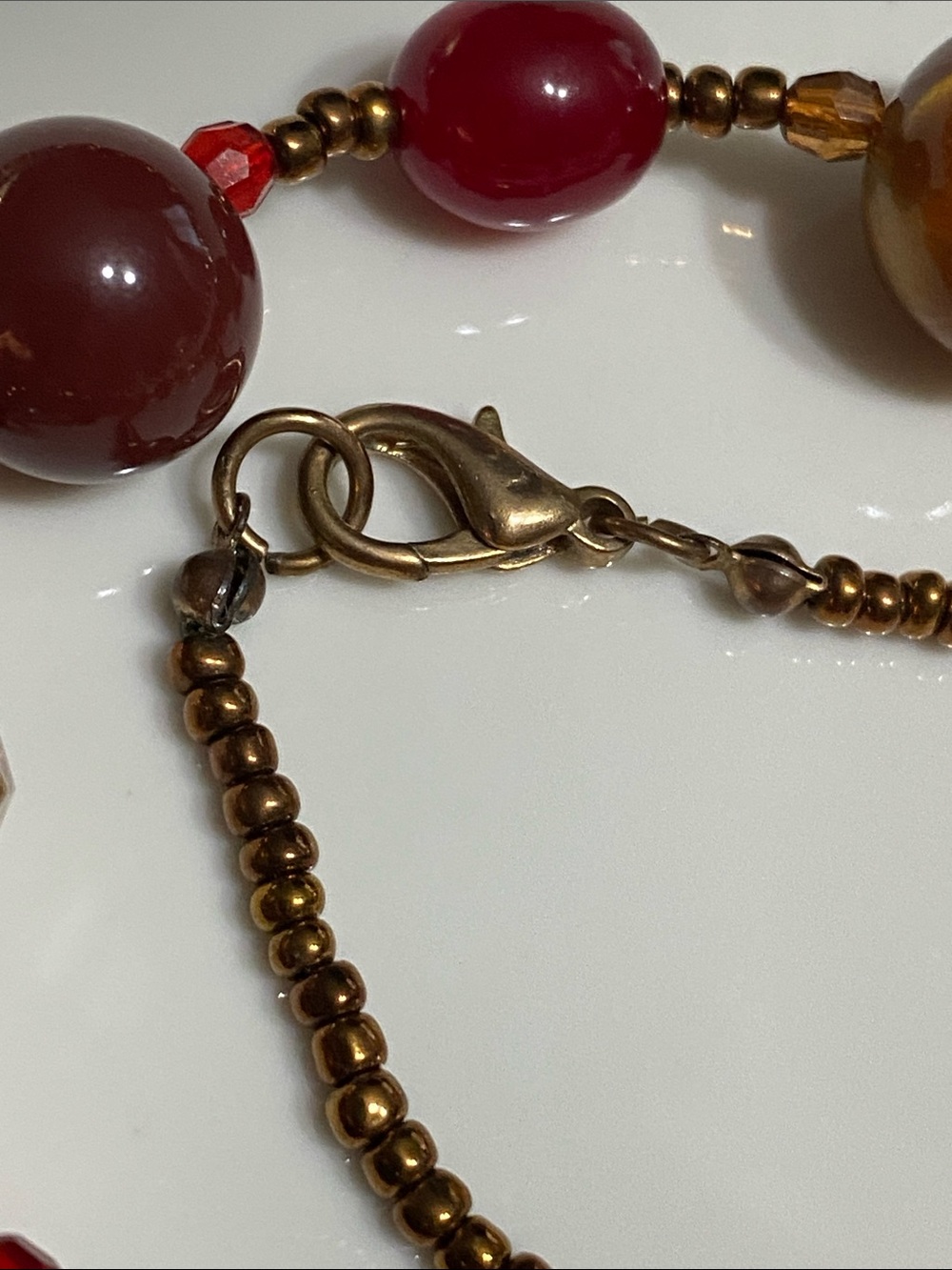 Unbranded Red and Gold Multi-Bead Statement Necklace - Picture 3 of 6